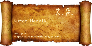 Kurcz Henrik névjegykártya